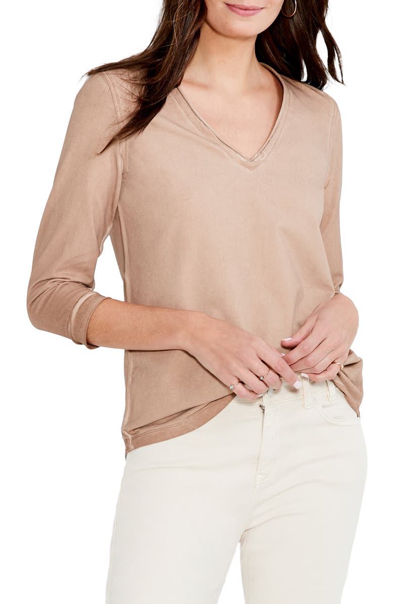 NZT by NIC+ZOE Rolled V-Neck Top, Main, color, 