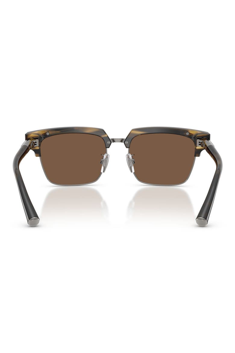 54mm Square Sunglasses, Alternate, color, STRIPED BROWN / BROWN