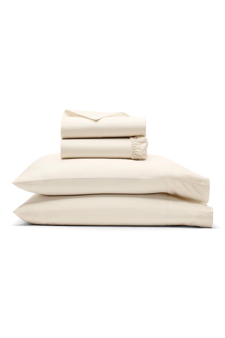Percale Hemmed Sheet Set, Main, color, NATURAL