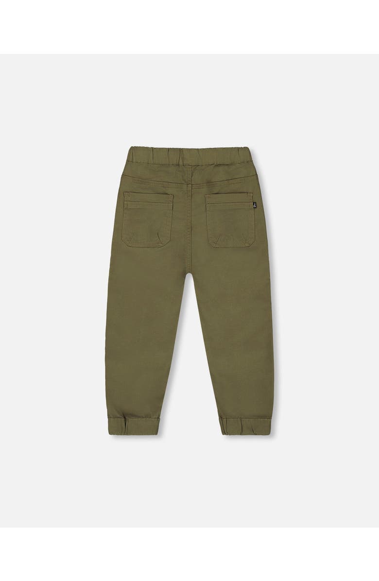 Deux par Deux Little Boy's Stretch Twill Jogger Pant Dark Olive Green, Alternate, color,
