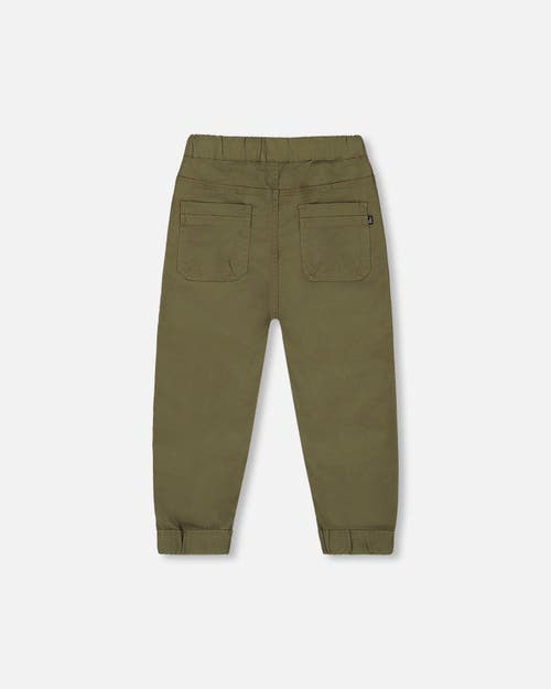 DEUX PAR DEUX DEUX PAR DEUX BOY'S STRETCH TWILL JOGGER PANT DARK OLIVE GREEN
