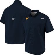 Columbia Men's Columbia Navy West Virginia Mountaineers PFG Tamiami Omni-Shade Button-Down Shirt
