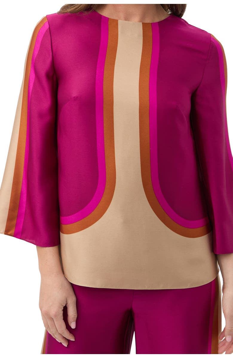 Trina Turk Sprig 3 Printed 3/4 Sleeve Top, Main, color, Multi