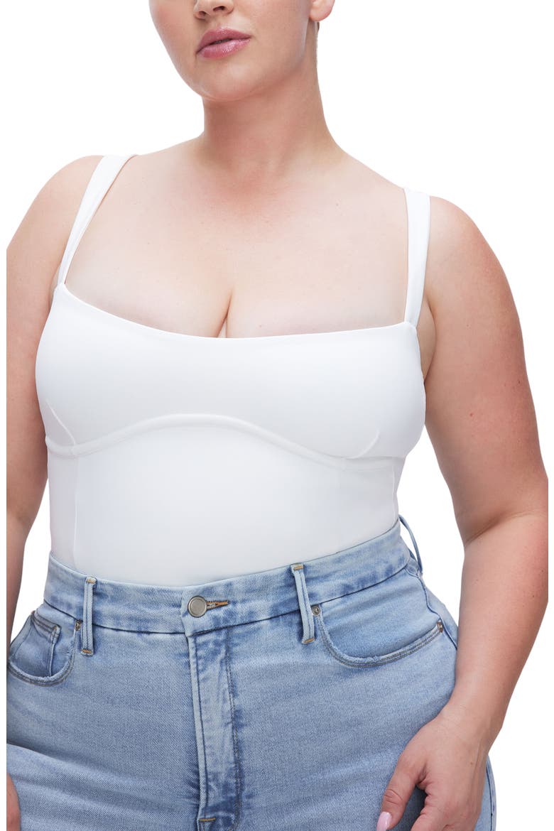 Sweetheart Sculpting Tank Bodysuit, Alternate, color, WHITE001