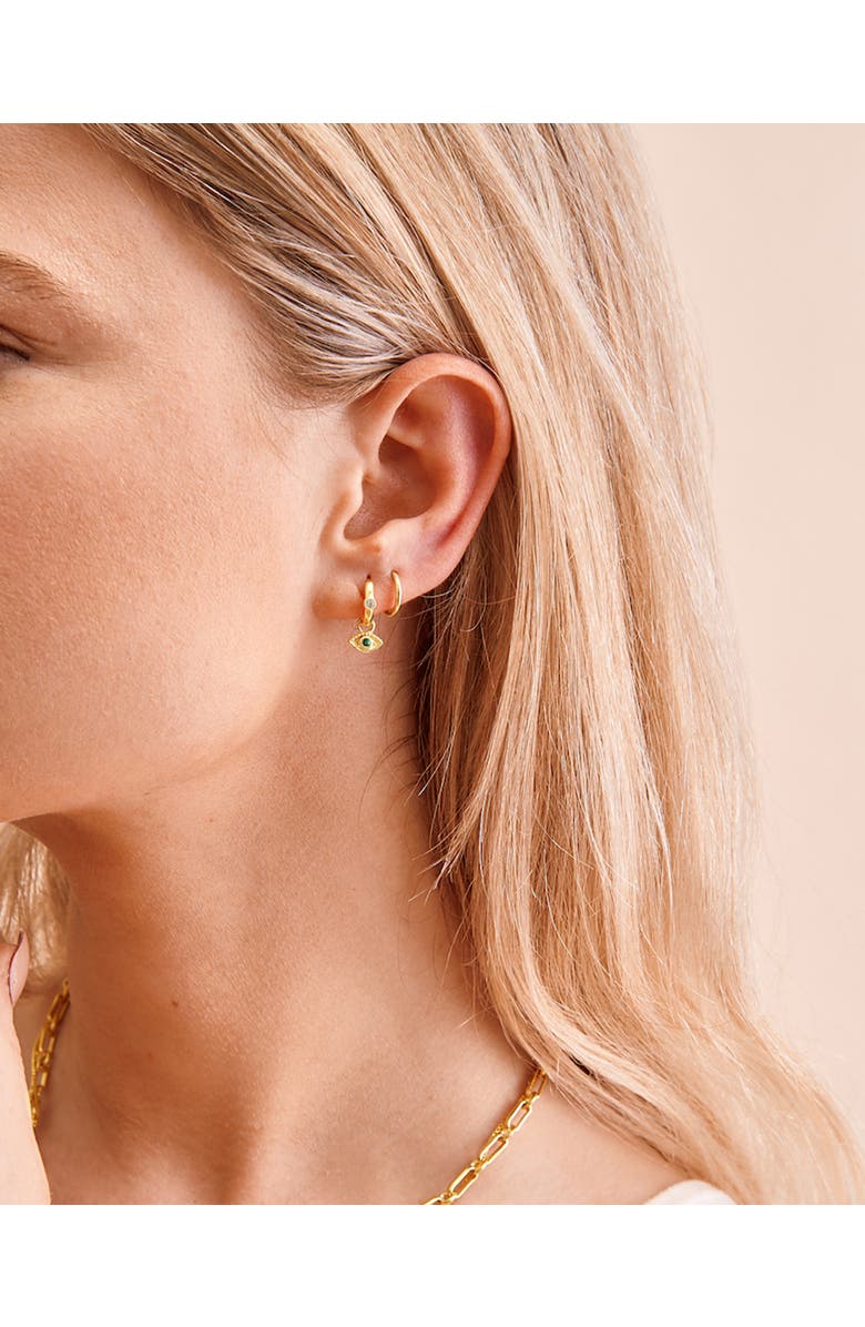 Edge of Ember Classic Huggie Earrings, Alternate, color, Metallic Gold