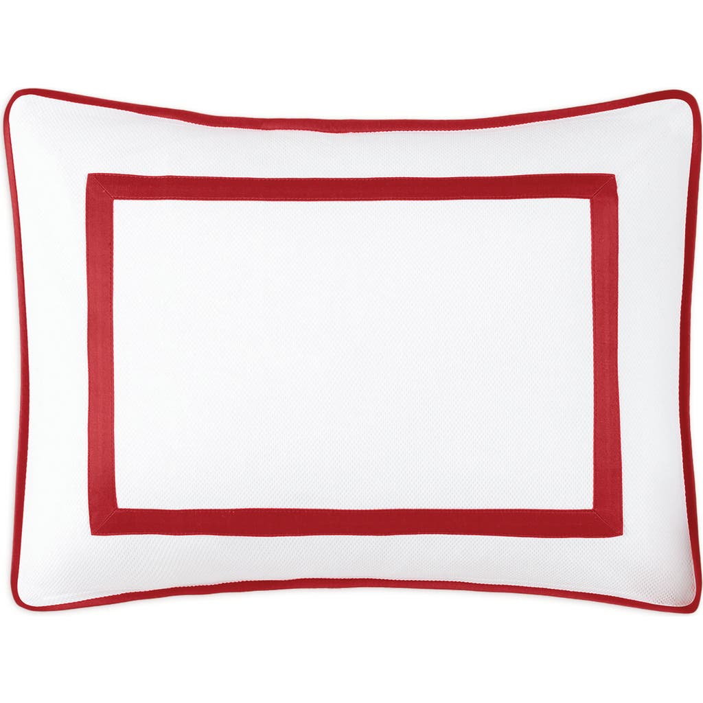 Matouk Louise Piqué Boudoir Pillow Sham In Red
