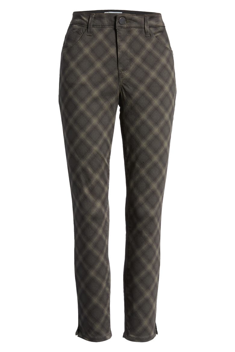 Ab-Solution Plaid High Waist Ankle Skinny Pants (Nordstrom Exclusive), Alternate, color, MIDNIGHT OLIVE