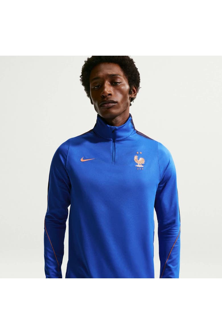 Men's Nike Blue France National Team 2026 Strike Dri-FIT Quarter-Zip Drill Top, Alternate, color, Blue