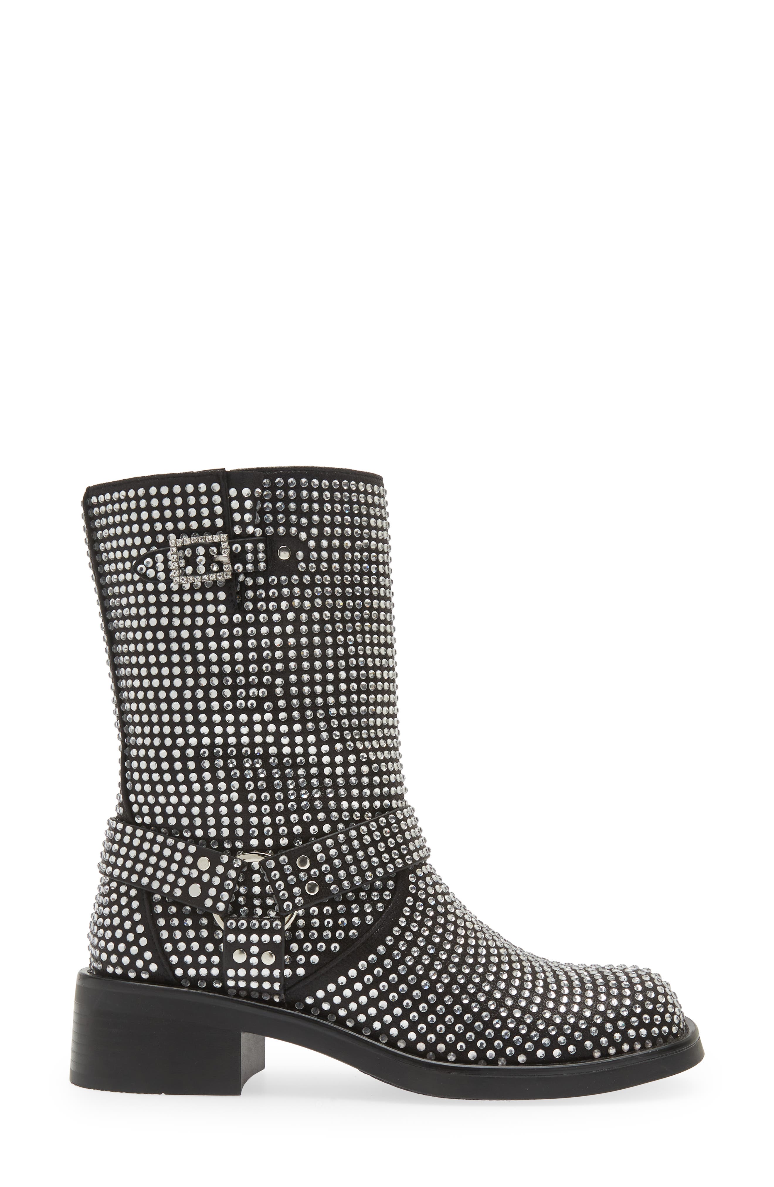 AZALEA WANG Charity Water Resistant Moto Boot, Alternate, color, Silver