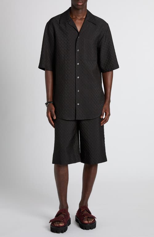 Alexander Mcqueen Skull Jacquard Pattern Shorts In Black/black