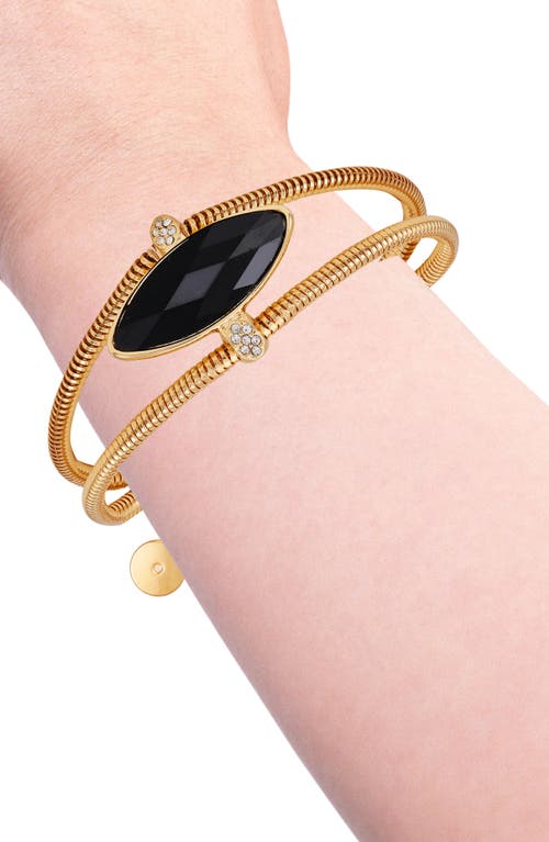 Vince Camuto Crystal Snake Chain Bracelet In Gold Tone
