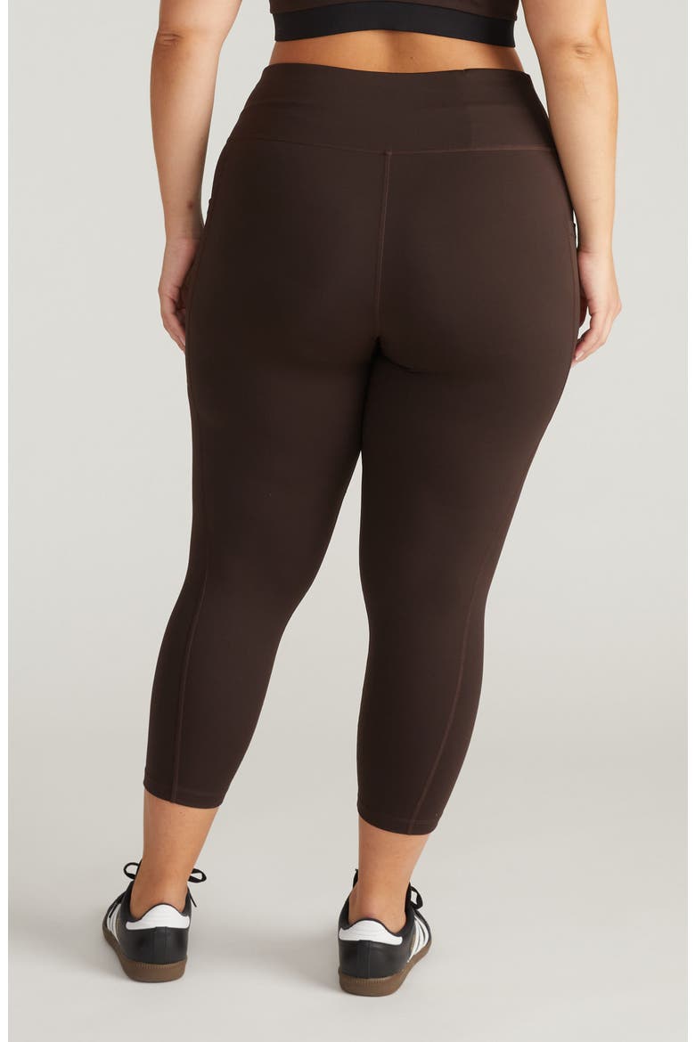 Next to Naked Crop Pocket Leggings, Alternate, color, DARKEST BROWN
