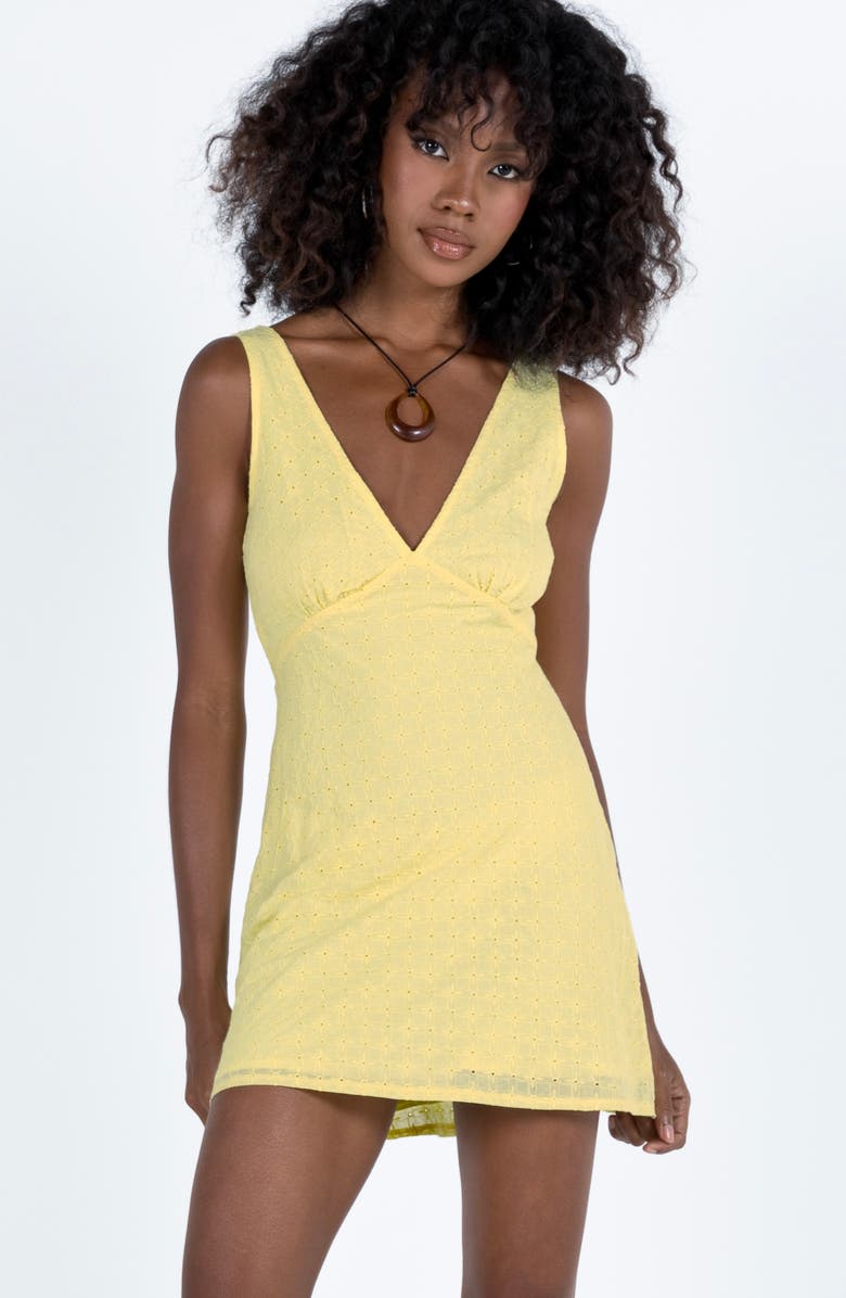 Princess Polly Nellie Eyelet Sleeveless Minidress, Alternate, color, 