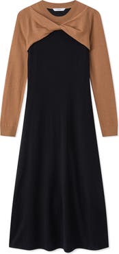 LK Bennett Aletta Long Sleeve Knit Midi Dress
