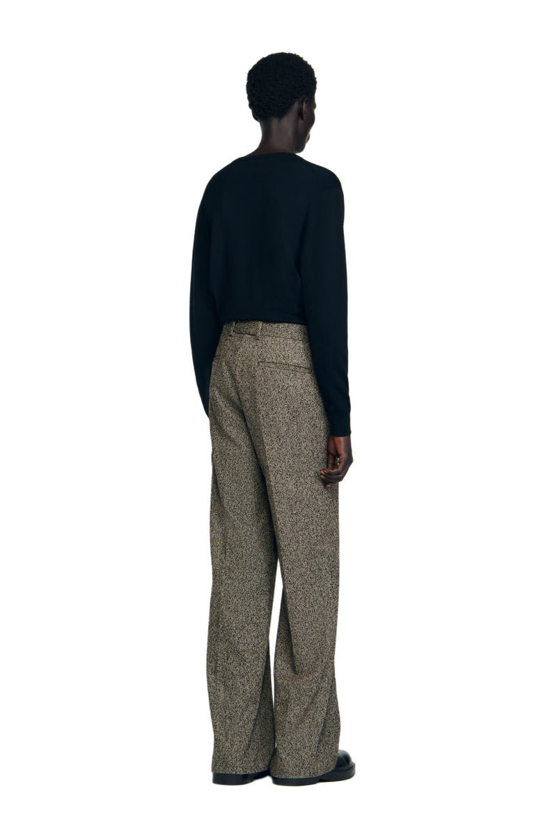 SANDRO Wide-leg suit trousers, Alternate, color, String Chine