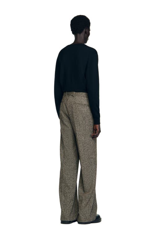 Sandro Wide-leg Suit Trousers In Brown