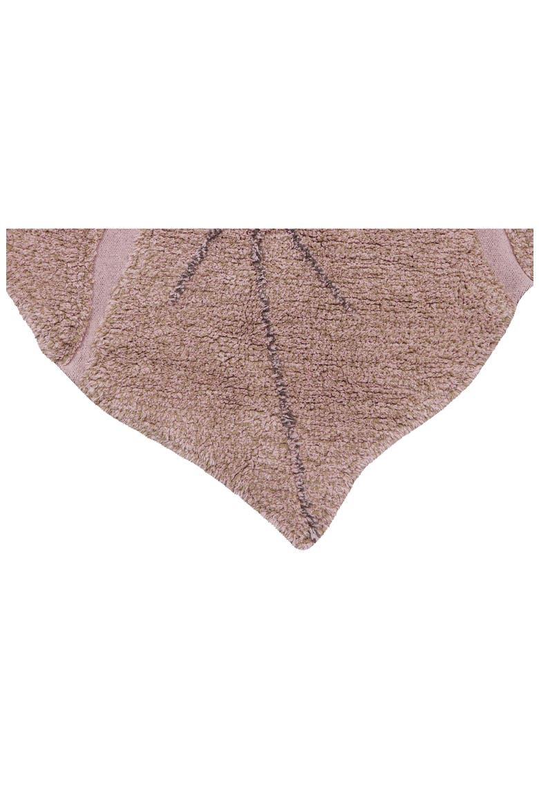Monstera Leaf Washable Area Rug, Alternate, color, ROSE SOIL BROWN OLIVE
