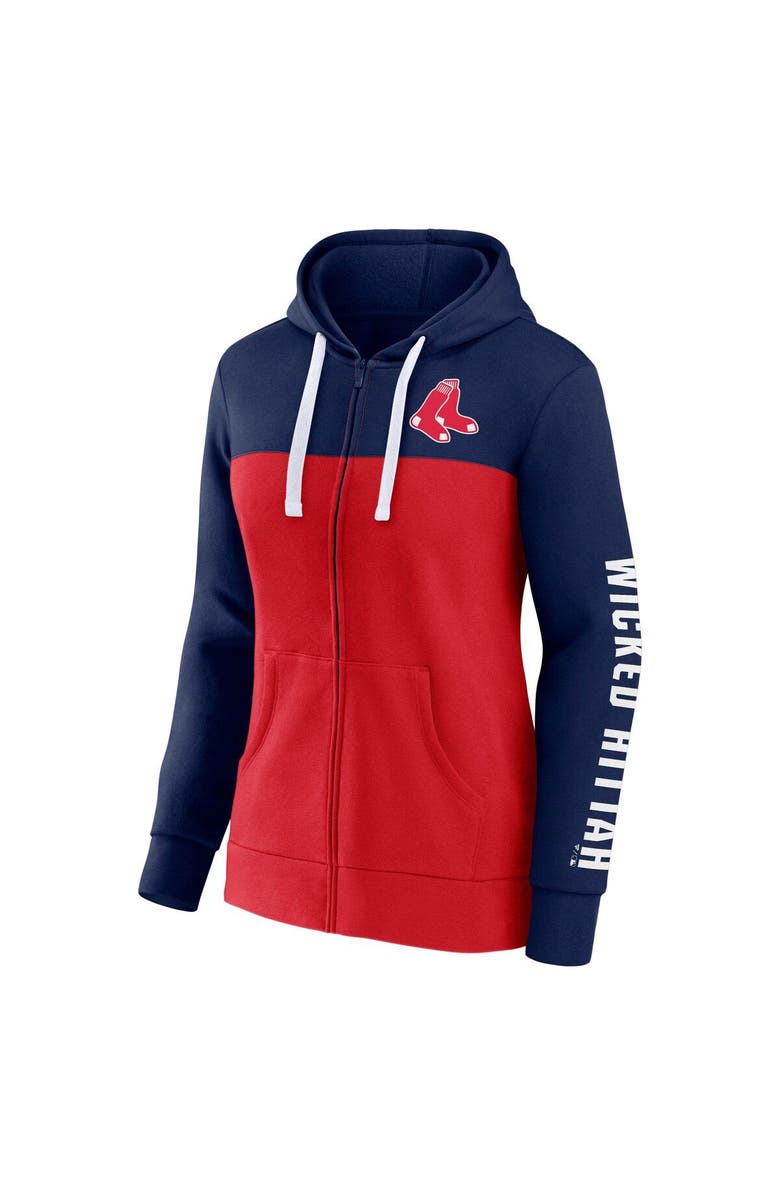 FANATICS Women's Fanatics Branded Navy/Red Boston Red Sox Take The Field Colorblocked Hoodie Full-Zip Jacket, Alternate, color, Navy