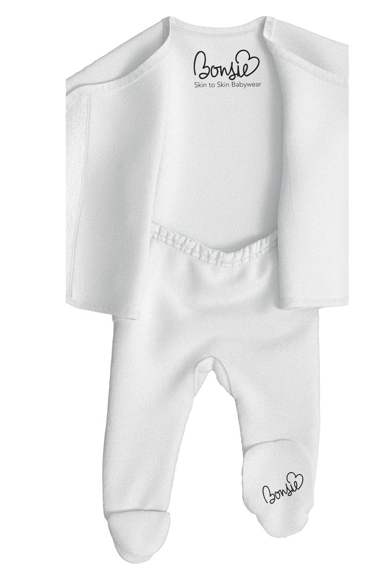 Skin to Skin Girl or Boy Footie, Alternate, color, MILK
