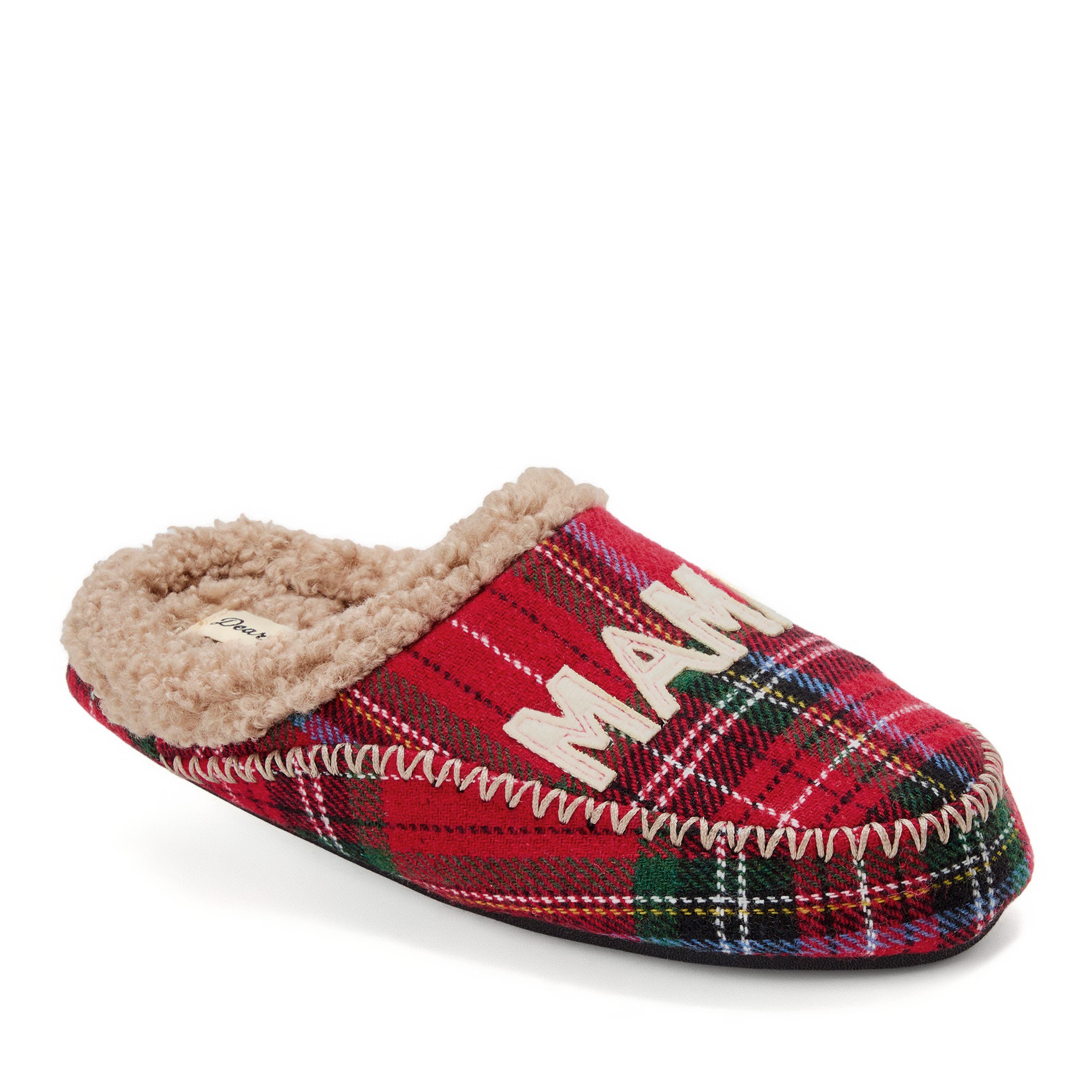 DEARFOAMS Mama Bear Plaid Clog Slipper, Alternate, color, Plaid