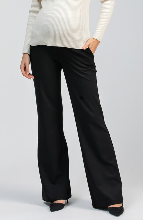Pietro Brunelli Maternity Maternity Black Tailored Robin Trousers With Stretch Waistband In Black