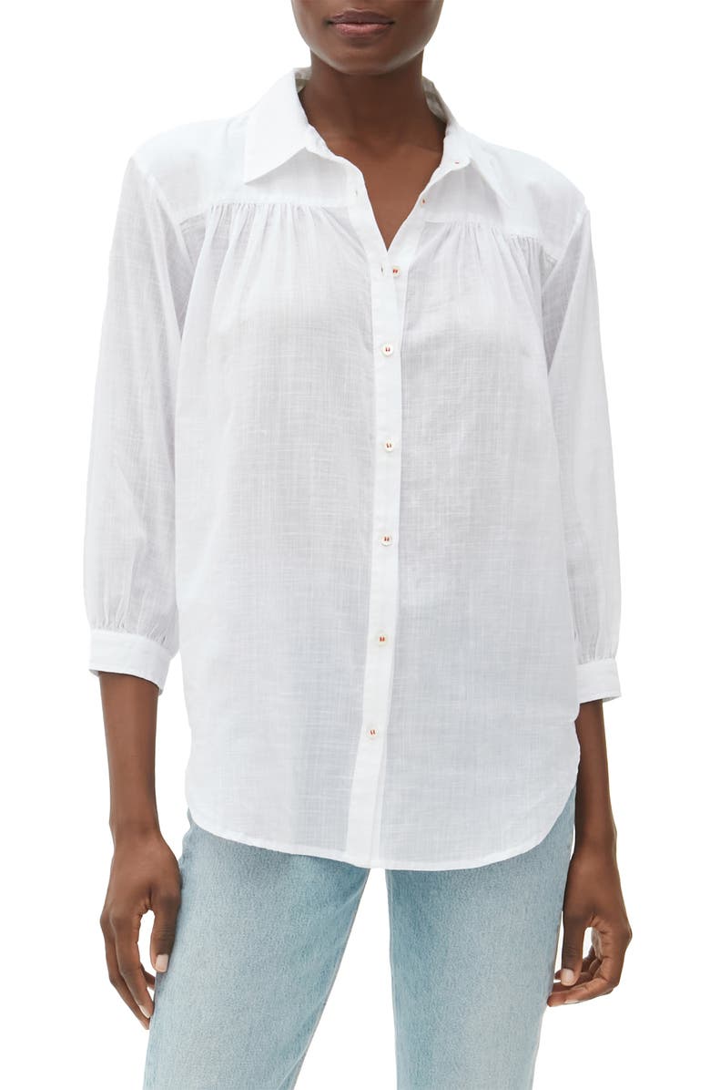 Michael Stars Robyn Cotton Button-Up Shirt, Main, color, 