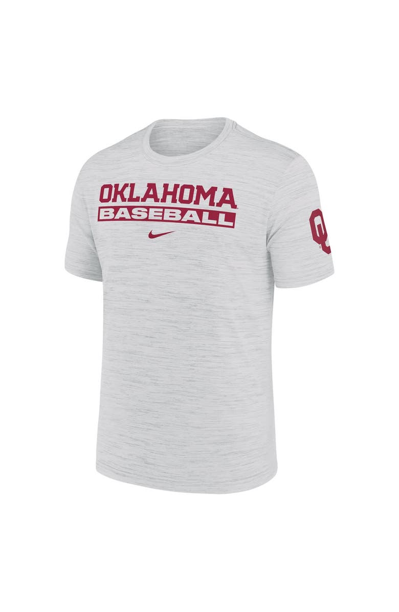 Nike Men's Nike Ash Oklahoma Sooners Velocity Baseball Wordmark Stack Performance T-Shirt, Alternate, color, Ash