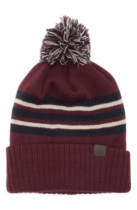 Stripe Pom Pom Beanie