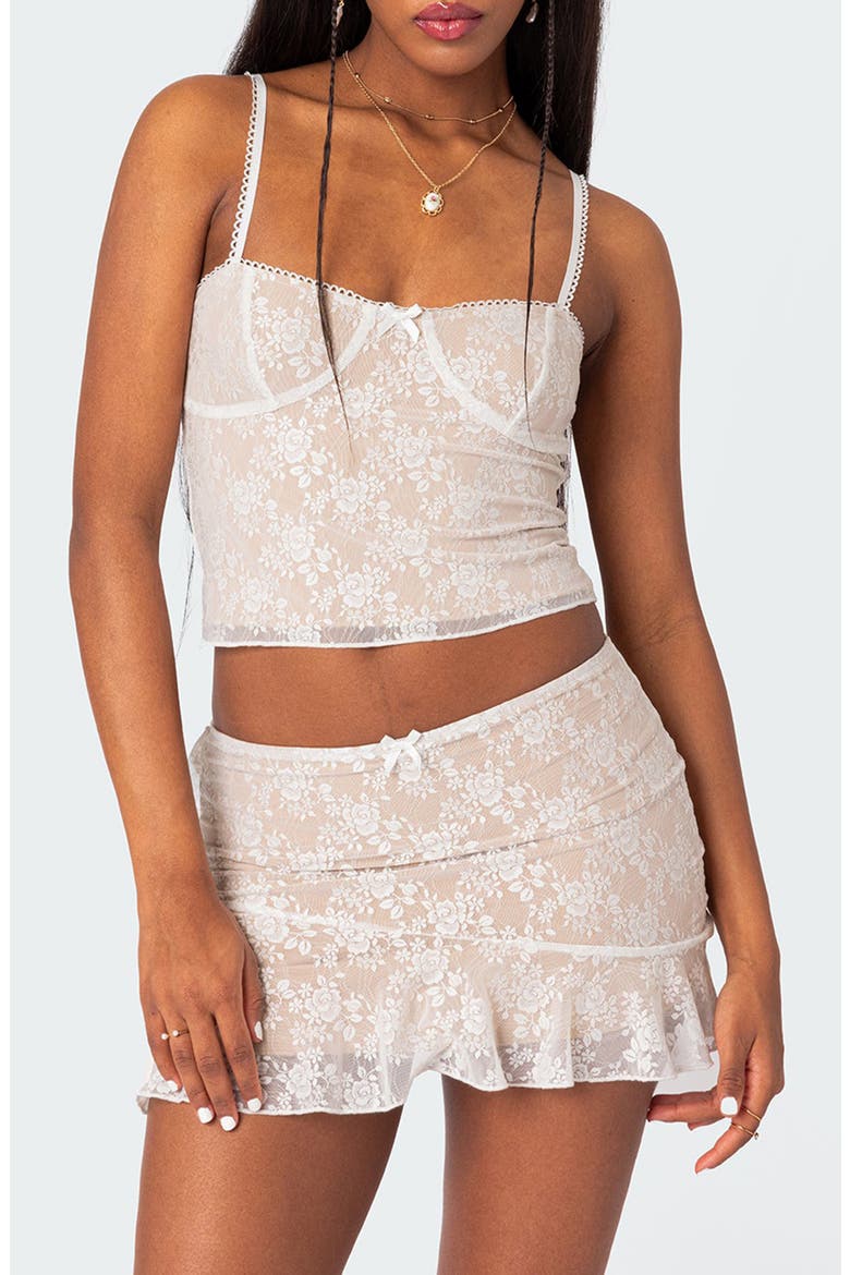 Maria Floral Lace Corset Camisole, Main, color, WHITE