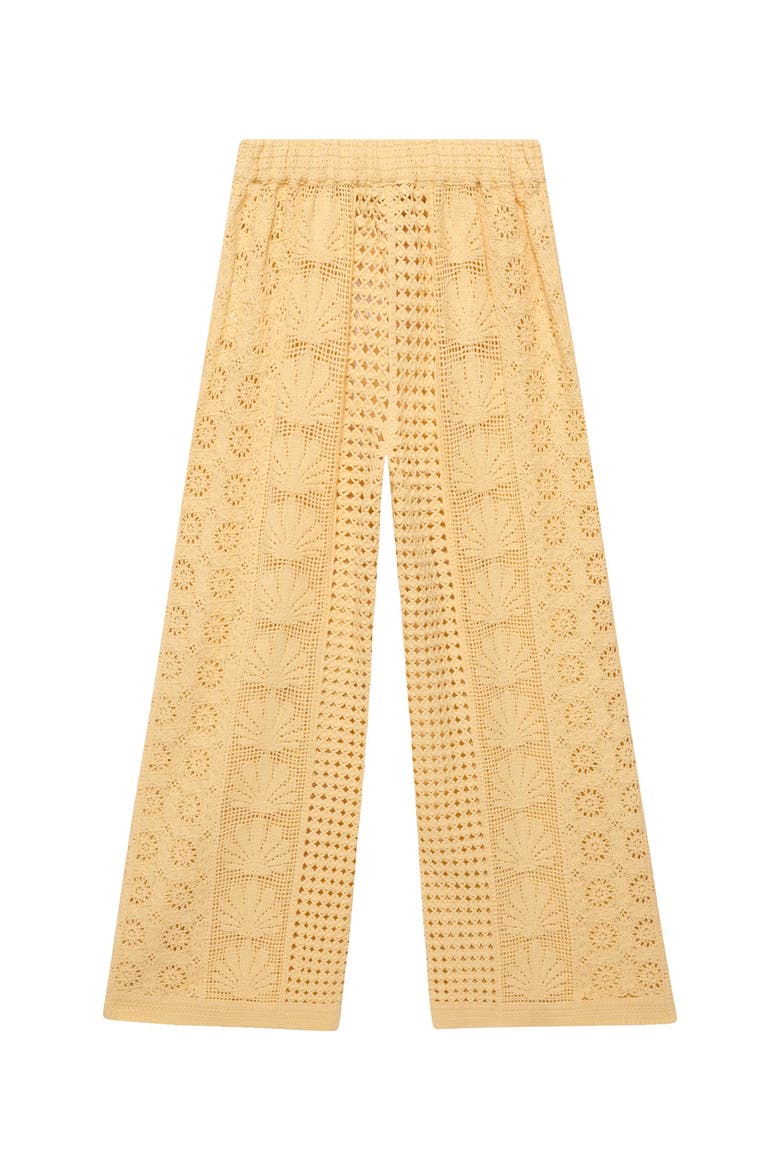 Crochet Knit Trousers, Alternate, color, Yellow