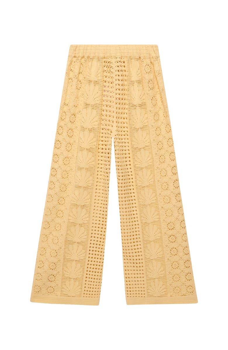 MINT VELVET Crochet Knit Trousers, Alternate, color, Yellow