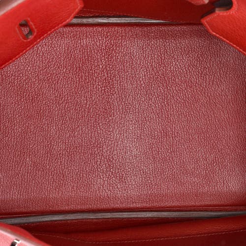 Pre-owned Hermes Hermes Birkin Handbag Red Togo With Palladium Hardware 35 In Red