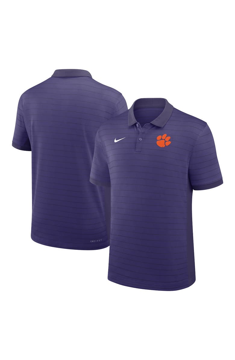 Nike Men's Nike Purple Clemson Tigers 2025 Early Season Coaches Sideline Victory Stripe Performance Polo, Main, color, Purple