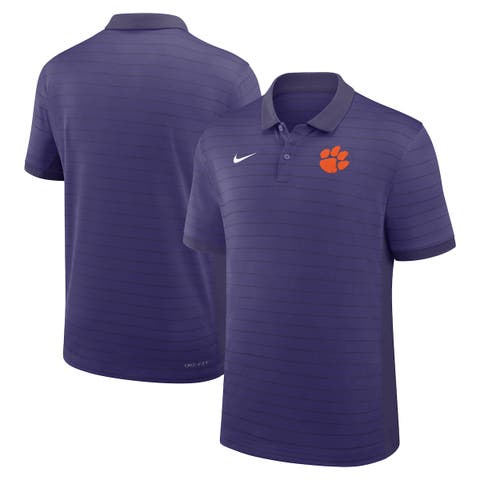 Men's Nike Purple Clemson Tigers 2025 Early Season Coaches Sideline Victory Stripe Performance Polo