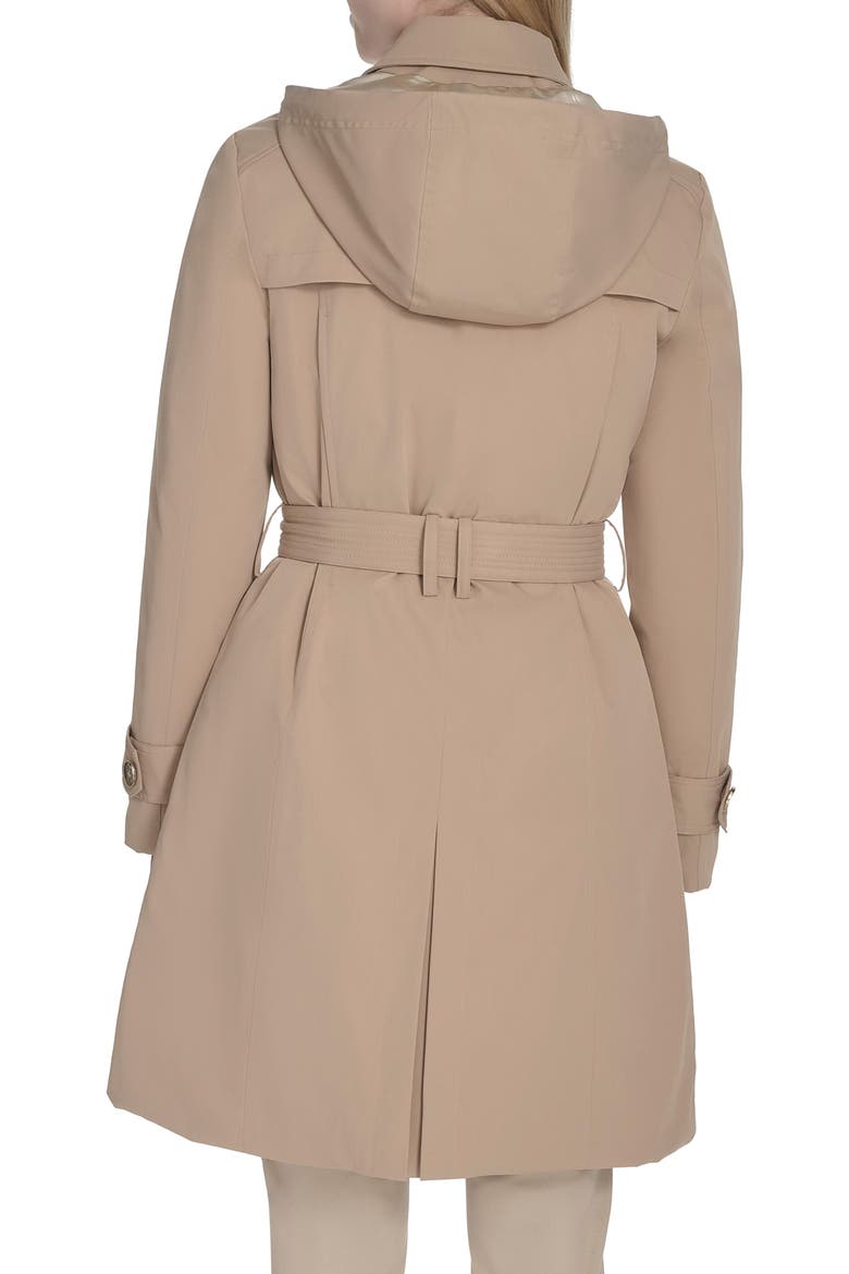 Water Resistant Twill Hooded Trench Coat, Alternate, color, SAND