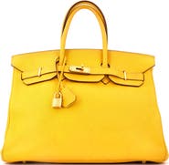 Pre-Owned Hermes Birkin Handbag Yellow Togo with Gold Hardware 35