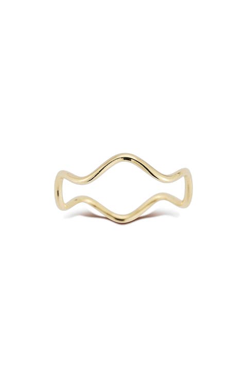 14K Gold Wavy Zigzag Ring