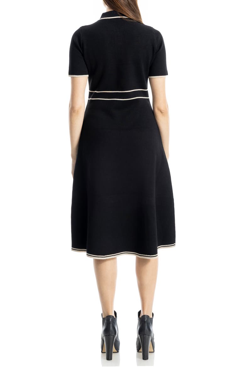 Short Sleeve Sweater Dress, Alternate, color, BLACK/ BONE