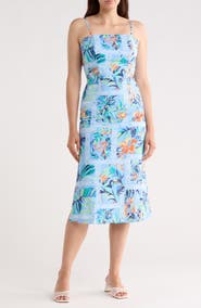 Tori Richard Block Party Lucille Stretch Cotton Poplin Midi Dress