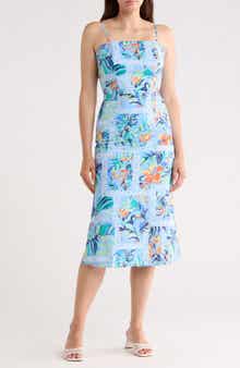 Tori Richard Block Party Lucille Stretch Cotton Poplin Midi Dress