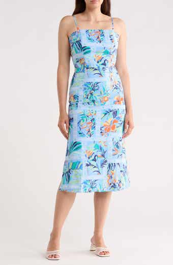 Tori Richard Block Party Lucille Stretch Cotton Poplin Midi Dress
