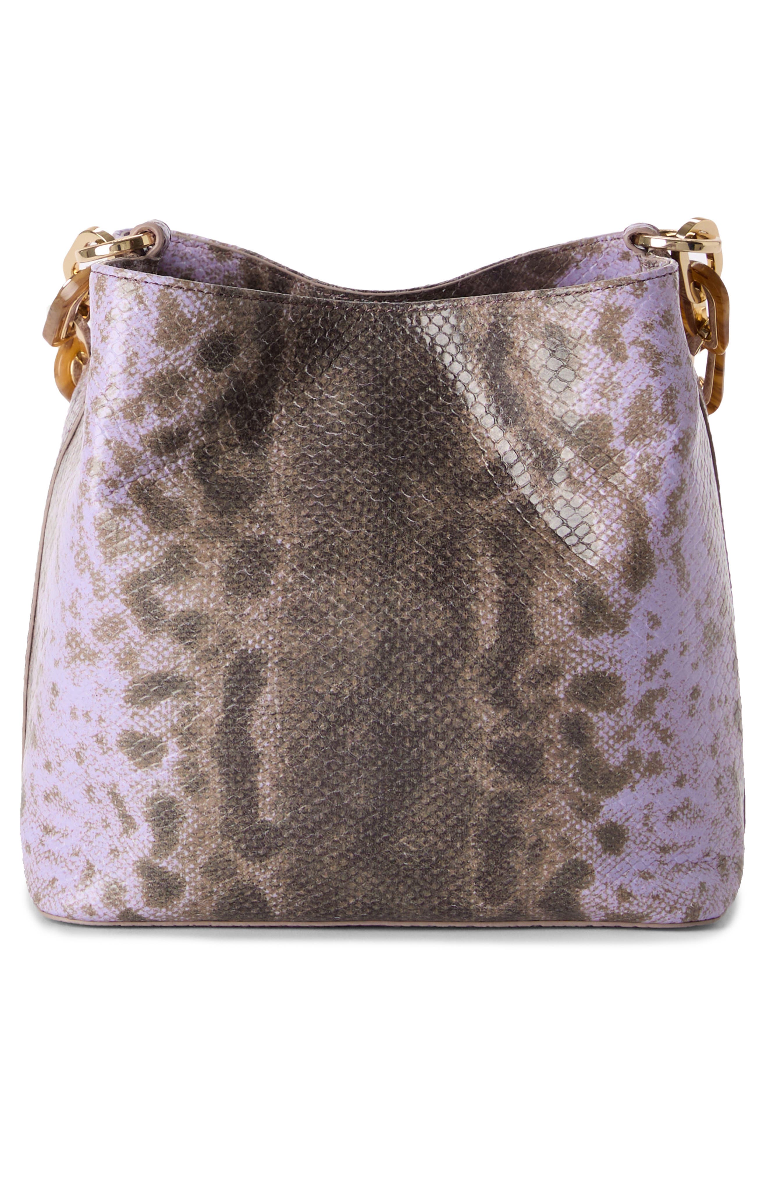 Brahmin Mod Mini Amelia Croc Embossed Leather Top Handle Bucket Bag, Alternate, color, 