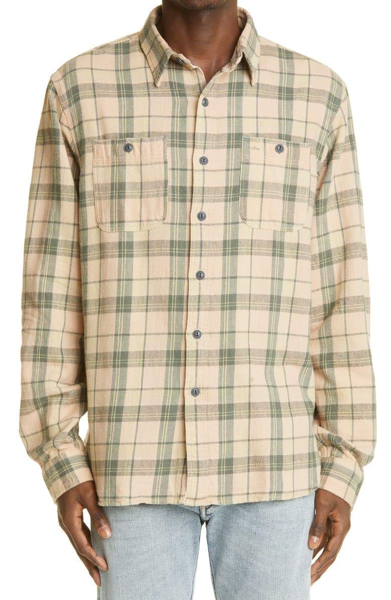 Double RL Men's Farrell Plaid Flannel Button-Up Shirt, Main, color, 