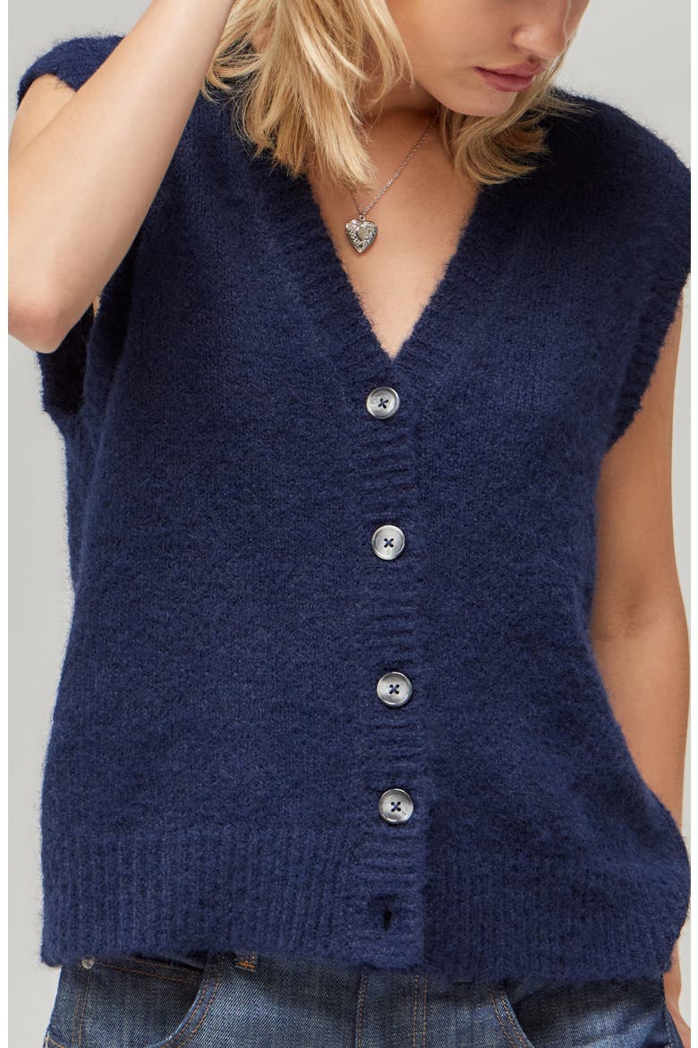 V-Neck Sweater Vest, Main, color, NAVY