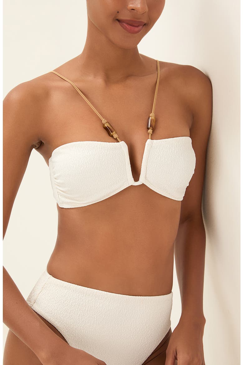 Firenze Lesley Carol Beaded Bikini Top, Alternate, color, WHITE
