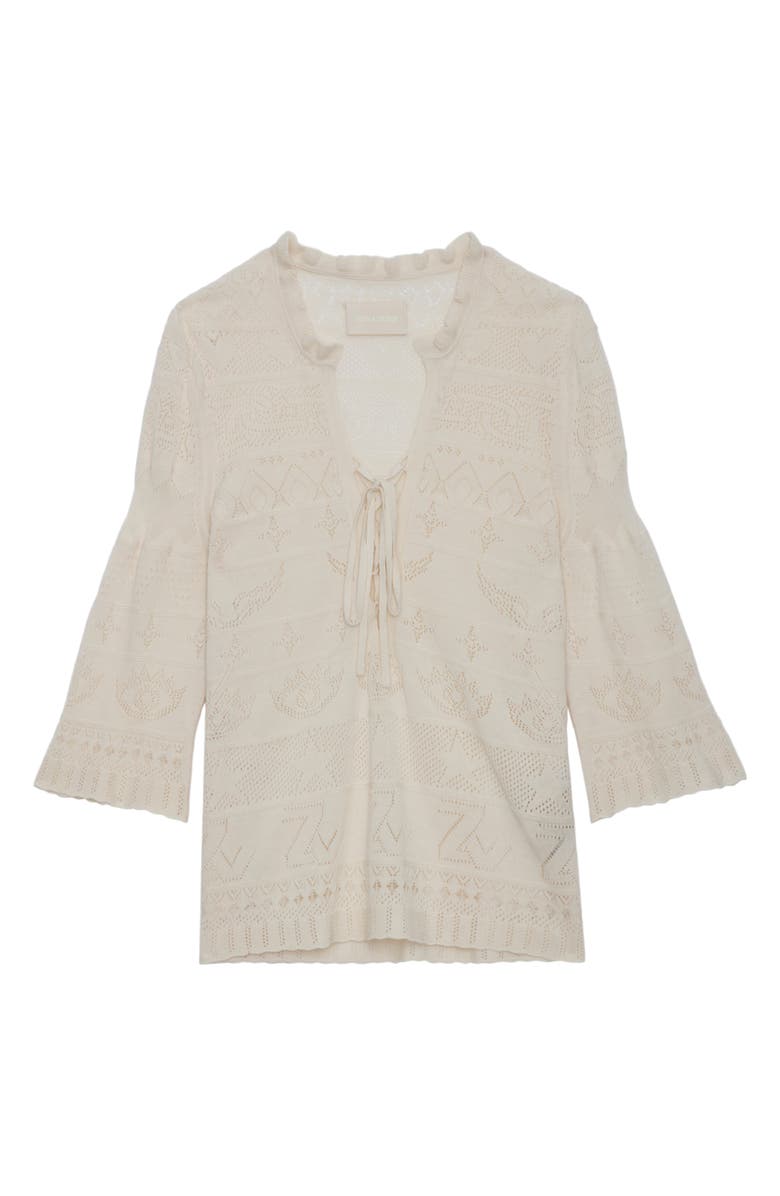 Zadig & Voltaire Taho Lace-Up Sweater, Alternate, color, 