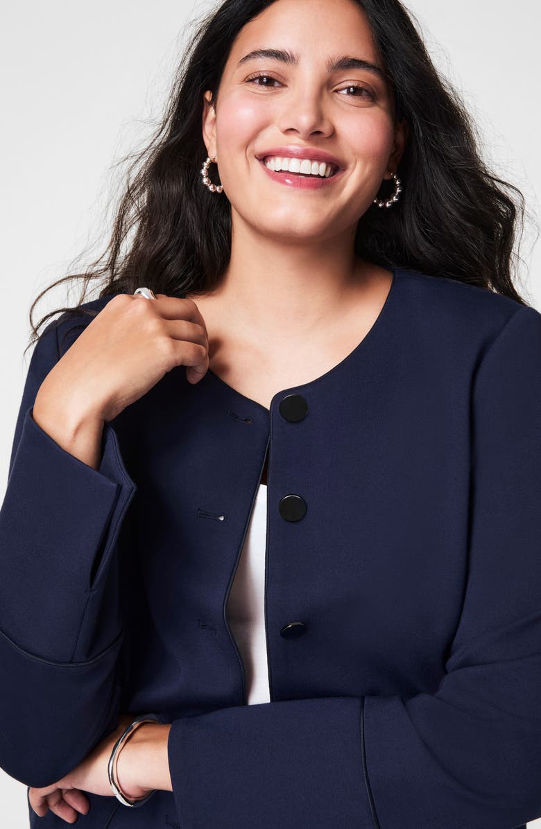 SPANX<sup>®</sup> Ponte Bomber Jacket, Alternate, color, Navy