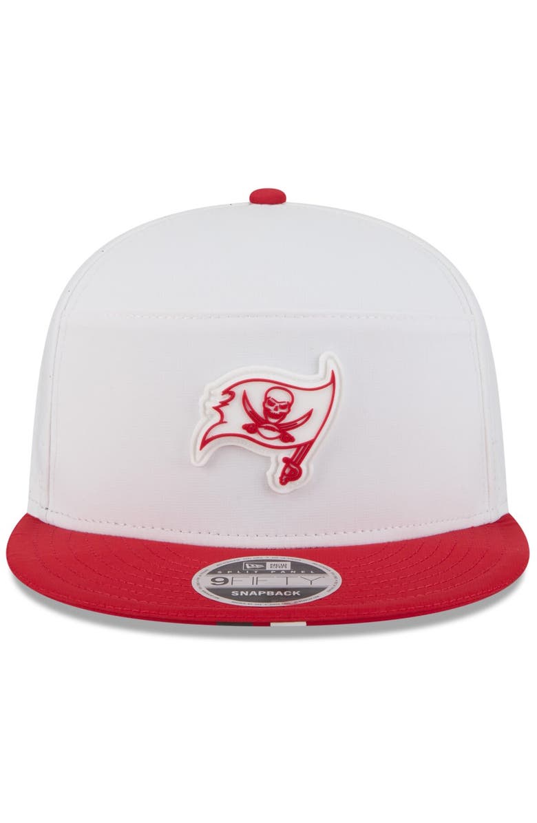 New Era Men's New Era White/Red Tampa Bay Buccaneers 2025 NFL Training Camp Split Panel 9FIFTY Snapback Hat, Alternate, color, White
