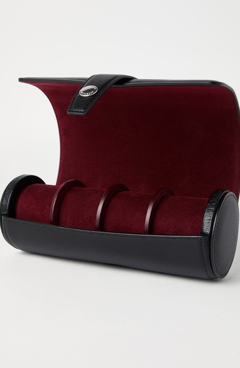 Brunello Cucinelli Capretta watch box, Alternate, color, Black