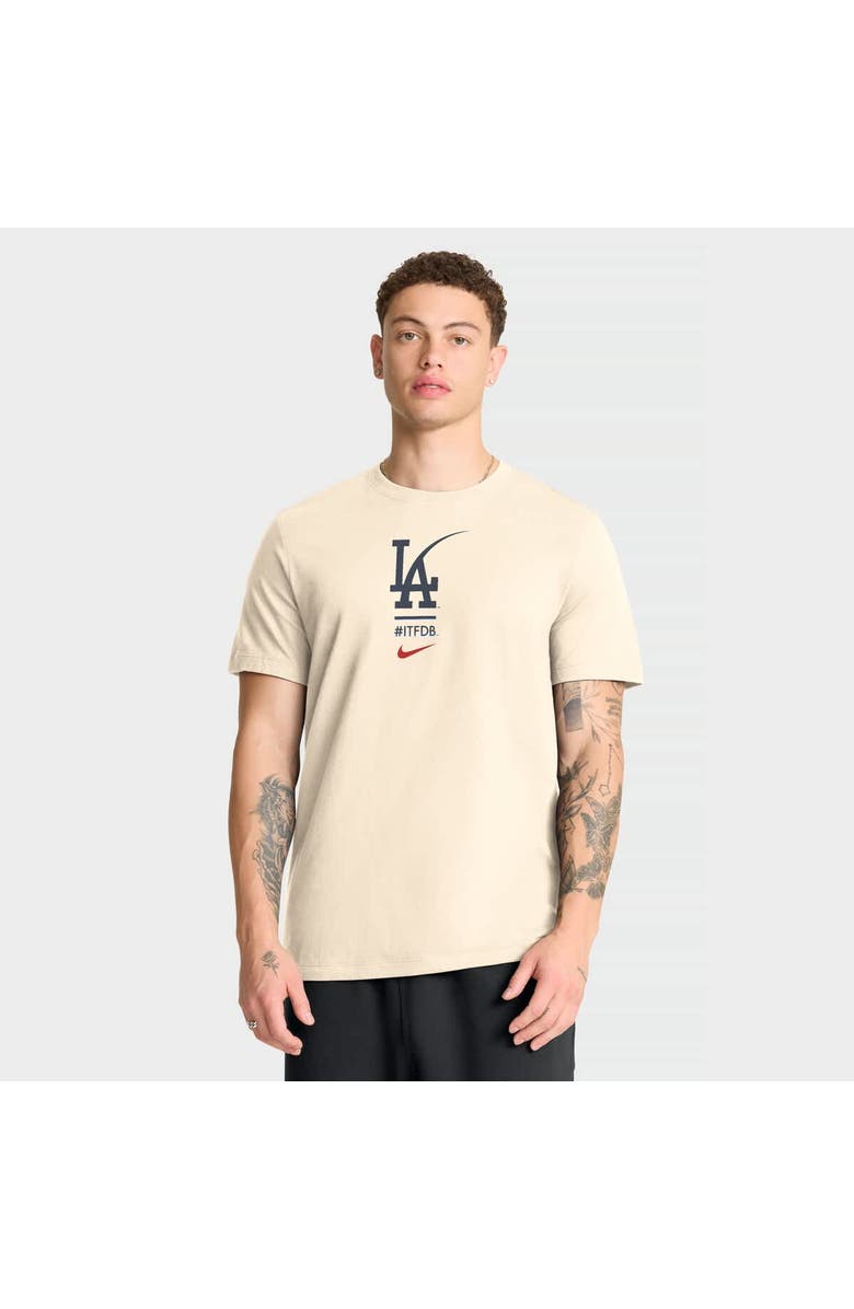 Nike Men's Nike Cream Los Angeles Dodgers City Connect 2-Hit T-Shirt, Main, color, Cream